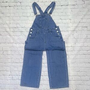 SHEIN Medium Wash Denim Bib Overalls - Relaxed Straight Leg - Small